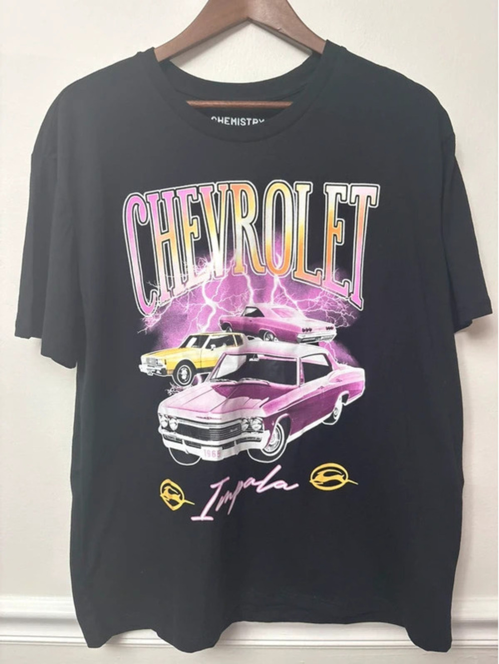NWT Chevrolet Impala Graphic T-Shirt XL Black Lowrider Car Streetwear Tee
